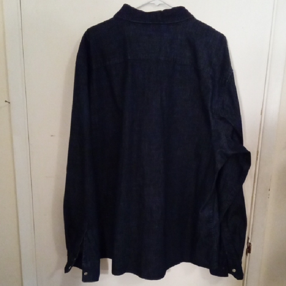 Men's Casual Button Down Shirt - Dark Blue - Picture 6 of 14